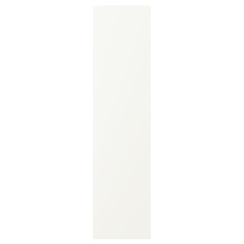 VALLSTENA: witte keukenkast met een glad, modern design, verkrijgbaar in rechts- of linksopening, gemaakt van spaanplaat met kunststoffolie.