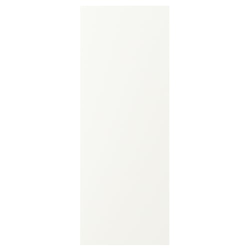 VALLSTENA witte keukenkasten, eenvoudig ontwerp, glad oppervlak, spaanplaatmateriaal.