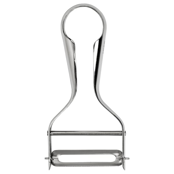 Metalen komkommerschiller met ergonomisch handvat en scherp mes.