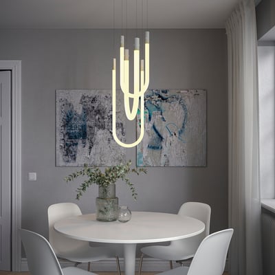 VARMBLIXT Led-plafondlamp, dimbaar smart/wit glas wit spectrum, 46 cm