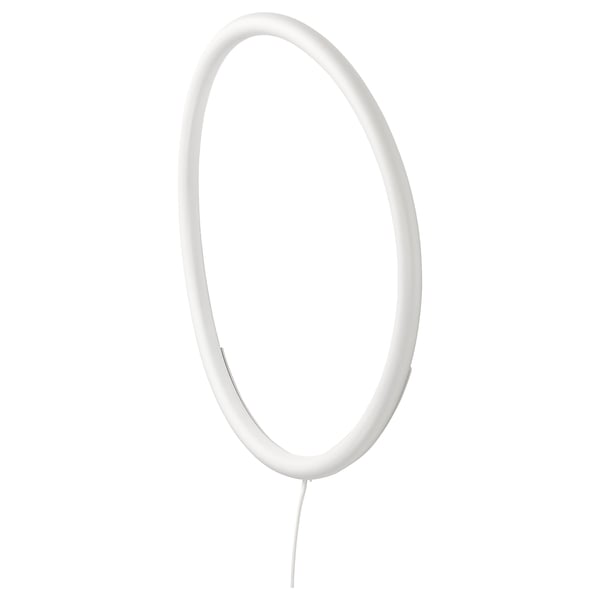 Witte, ovale, led wandlamp. Modern design met zacht licht.