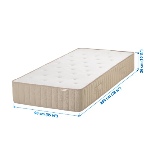 Afmetingen matras: 90x200x26 cm, pocketveren, latex, natuurlijke materialen
