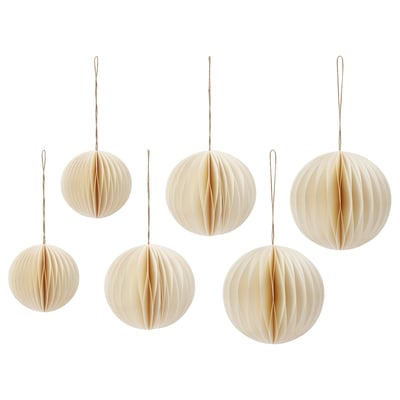 VINTERFINT Kersthanger set van 6, wit/papier