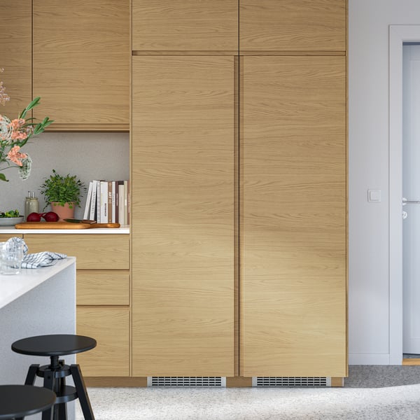 VOXTORP Deur, eikenpatroon verticale greep, 60x180 cm