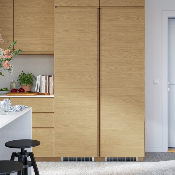 VOXTORP Deur, eikenpatroon verticale greep, 60x200 cm