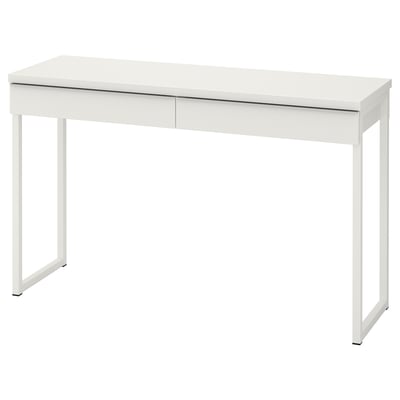 BESTÅ BURS مكتب, لامع أبيض, 120x40 سم