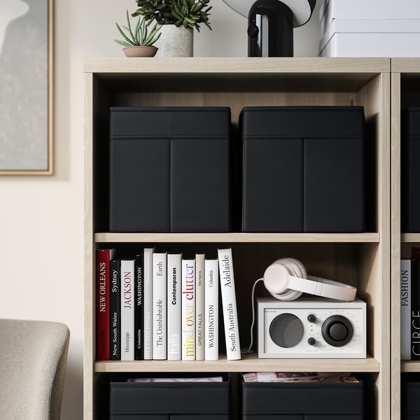 DRÖNA صندوق, أسود, 25x35x25 سم