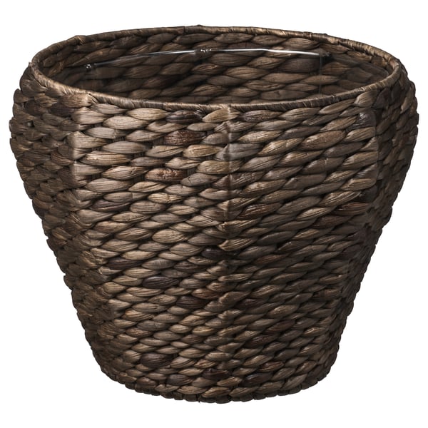 DRUVFLÄDER آنية نباتات, ياقوتية الماء/رمادي, 24 سم