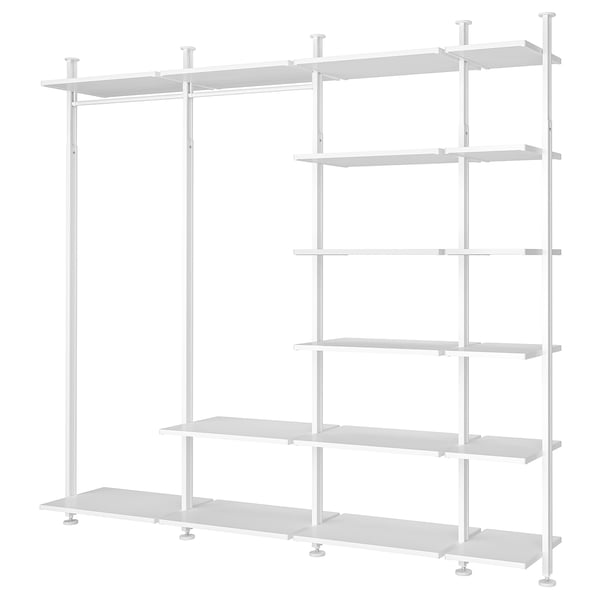 ELVARLI تشكيلة خزانة ملابس., أبيض, 303x51x222-350 سم