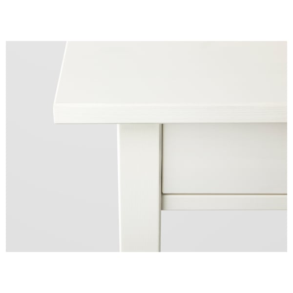 HEMNES طاولة سرير جانبية, أبيض, 46x35 سم