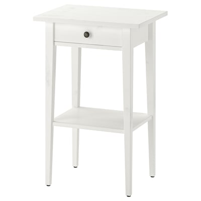 HEMNES طاولة سرير جانبية, أبيض, 46x35 سم