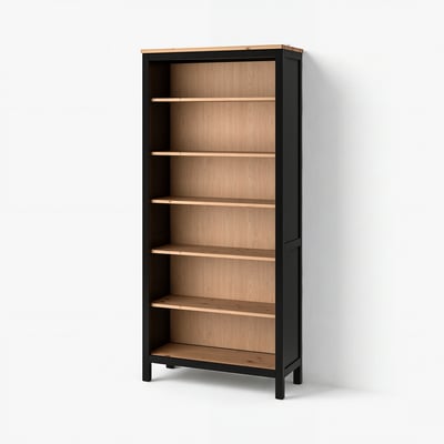 HEMNES مكتبة, أسود-بني/بني فاتح, ‎90x197 سم‏
