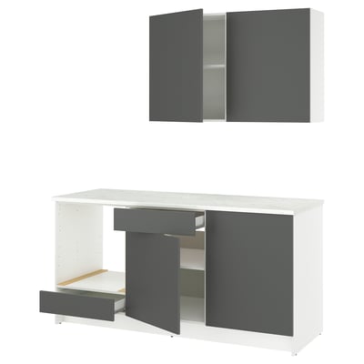 KNOXHULT مطبخ, رمادي غامق, ‎180x61x220 سم‏