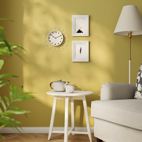 KOPPARDUVA ساعة حائط, أبيض/بيج, 29 سم