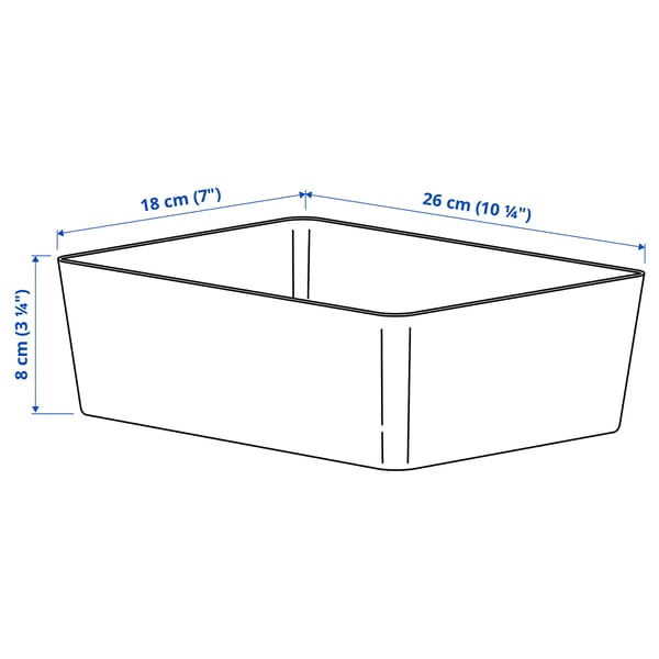 KUGGIS صندوق, أبيض, 18x26x8 سم