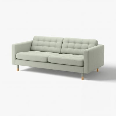 LANDSKRONA أريكة 3 مقاعد, Gunnared أخضر فاتح/خشبي