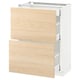 METOD / MAXIMERA خزانة قاعدة مع واجهتين/3أدراج, أبيض/Askersund مظهر دردار فاتح, 60x37 سم