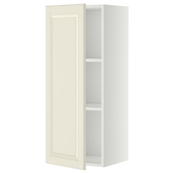 METOD خزانة حائط مع أرفف, أبيض/Bodbyn أبيض-عاجي, 40x100 سم