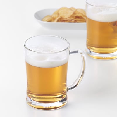 MJÖD كأس بمقبض, زجاج شفاف, 60 سل