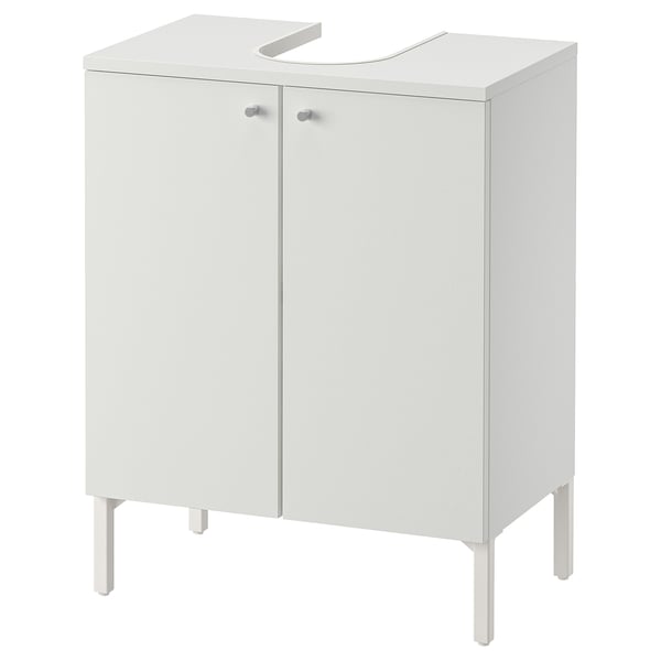 NYSJÖN خزانة قاعدة لحوض مغسلة مع بابين, أبيض, 50x65 سم