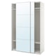 PAX / AULI دولاب ملابس مع أبواب سحّابة, أبيض/زجاج مرايا, ‎150x66x236 سم‏