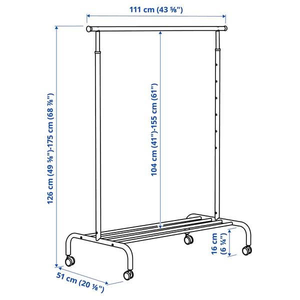 RIGGA حامل ملابس, أبيض