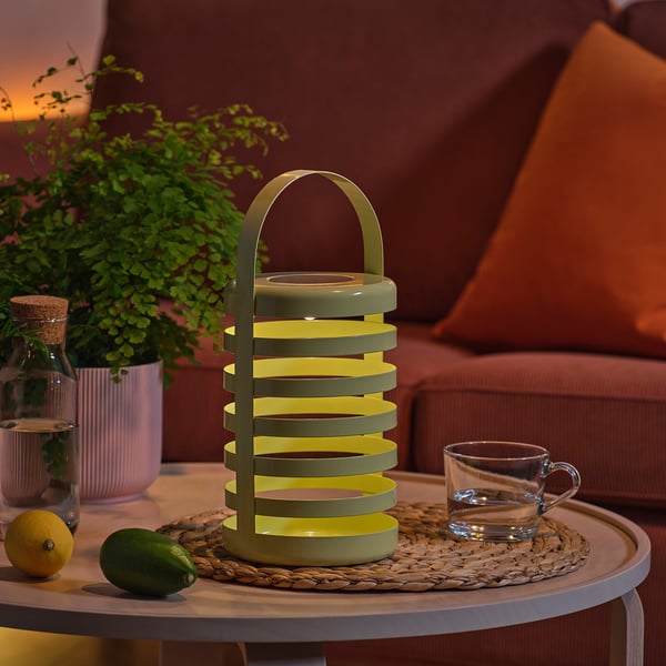 SOLVINDEN مصباح طاولة LED, طاقة شمسية شريط/خارجي أخضر فاتح
