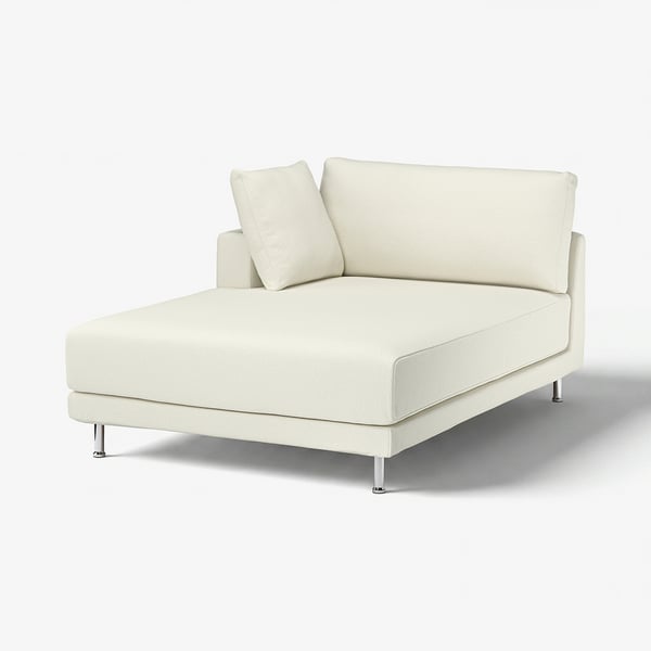 UPPÅKRA غطاء وحدة أريكة طويلة، يسار, Axvall أبيض-عاجي