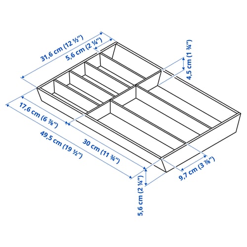UPPDATERA صينية أدوات طعام, خيزران فاتح, 32x50 سم
