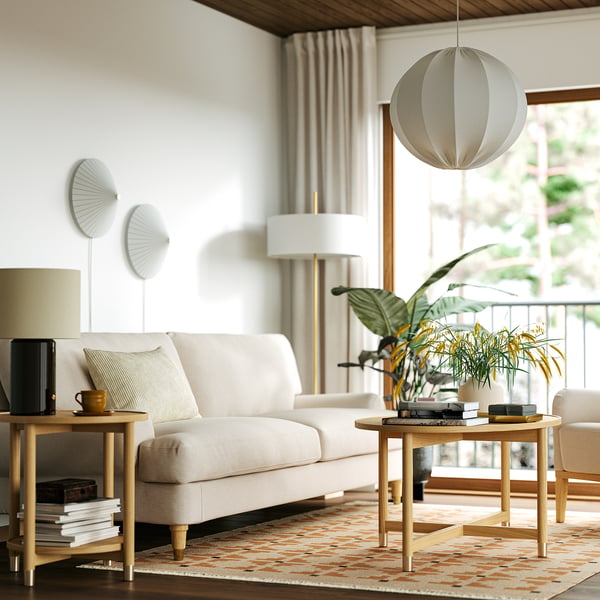 VALNÄS طاولة قهوة, قشرة سنديان, 118x72 سم