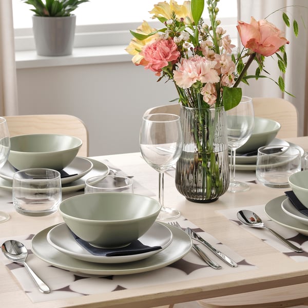 VÅRKLYNNE مفرش أطباق, نقش أسود/أبيض, 36x29 سم