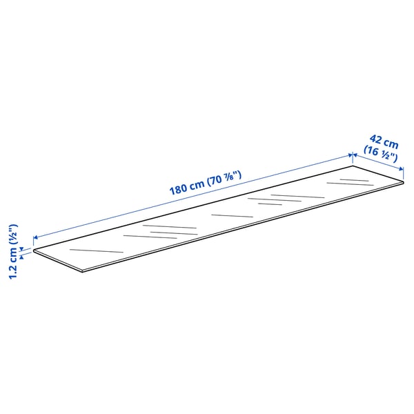 BESTÅ Top panel, high-gloss white, 180x42 cm