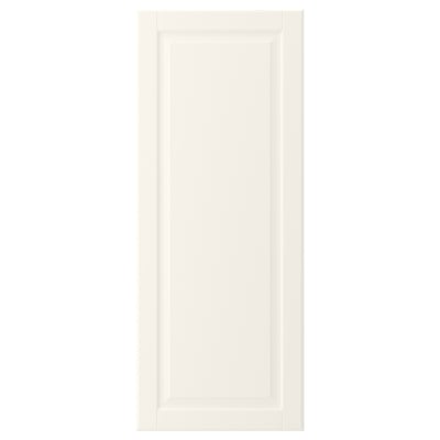 Off-white cabinet door with bevelled edge, fiberboard, traditional style.