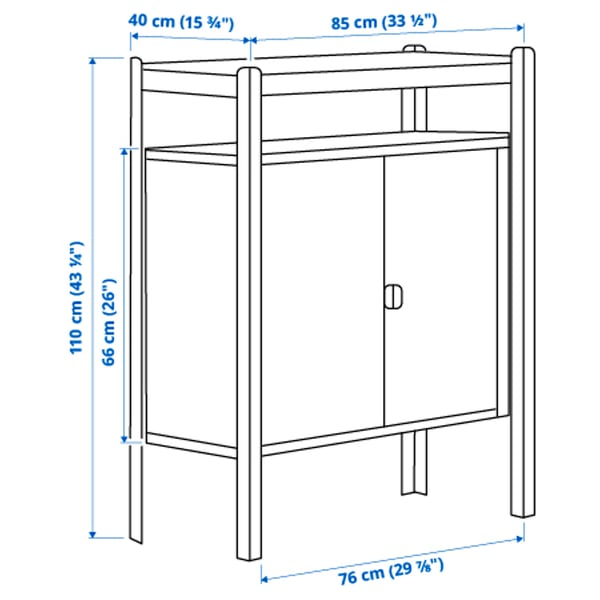 Illustration with measurements for the product: BROR.