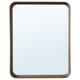 DVÄRGSYREN mirror: rectangular, warm walnut frame, sturdy glass centre, versatile design for bathrooms or living spaces.