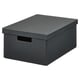Dark grey recycled paper storage box with handles.