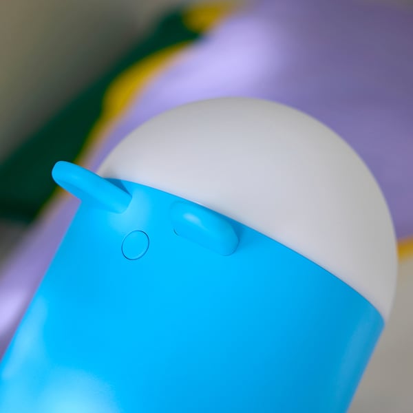 GREJSIMOJS LED table lamp, dimmable/dog blue