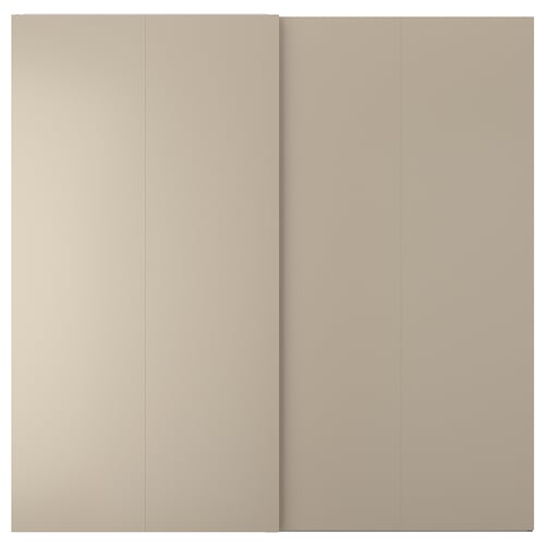 HASVIK sliding doors in beige. They are modern, minimalist, and offer a smooth finish.