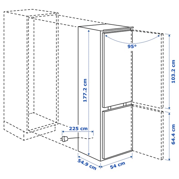 Illustration with measurements for the product: ISANDE.