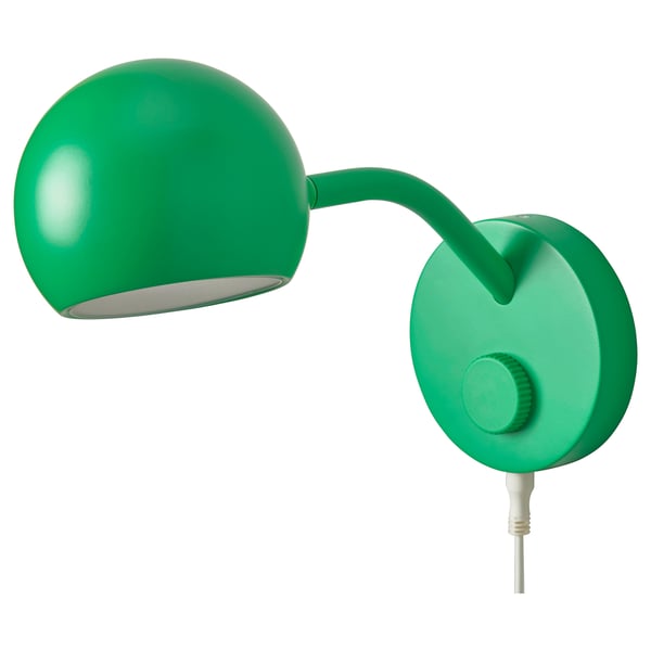 KORVSNÖRE LED wall lamp, dimmable/green