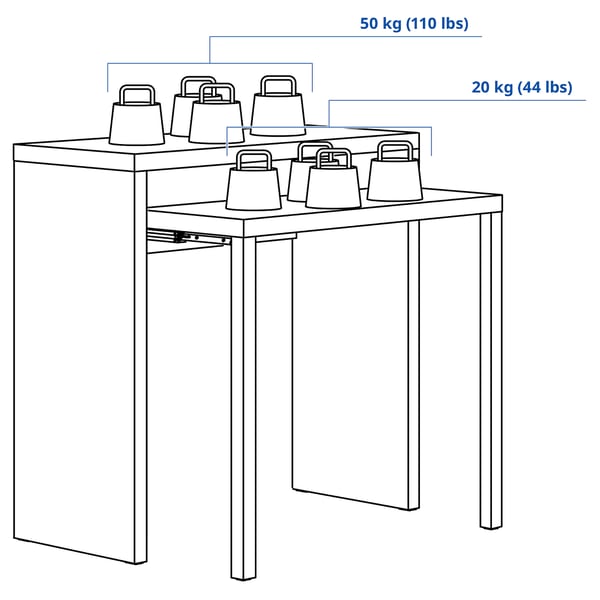 LÄNGDHOPP / ÖRFJÄLL Desk and chair, white/light grey