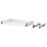 MAXIMERA white drawer base unit with metal rails, modern kitchen furniture.