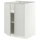 METOD Base cabinet with shelves/2 doors, white/Aspudden light grey, 60x60 cm
