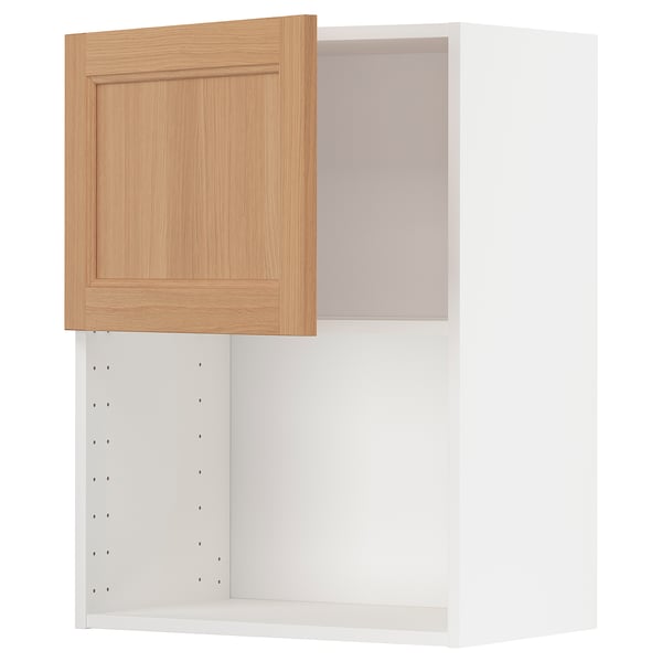 METOD kitchen unit: white, wood door, square, modern design.
