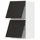 Black and white modern wall-mounted cabinet, two doors, sleek design.
