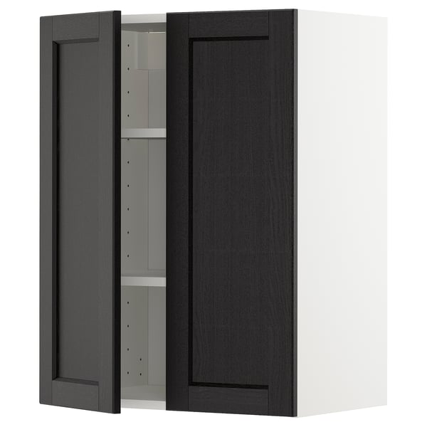 Modern kitchen cabinet in dark grey wood with adjustable shelf, left or right door option.