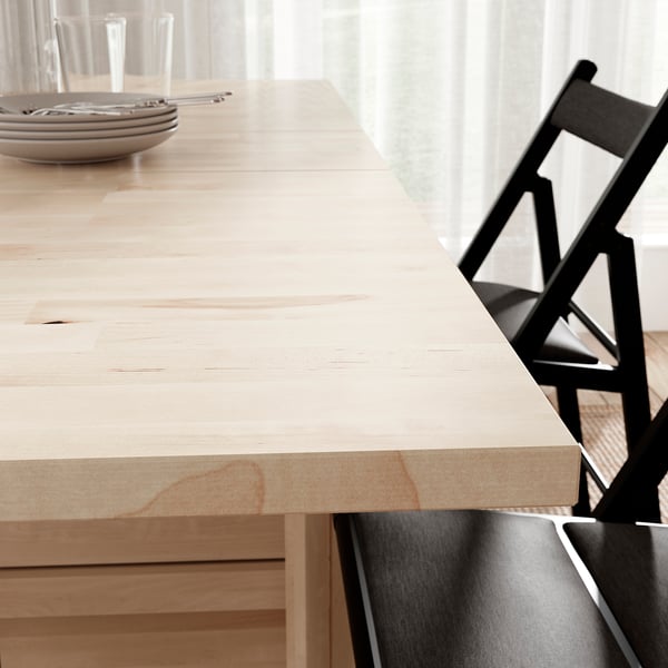 NORDEN Gateleg table, birch, 26/89/152x80 cm