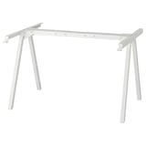 TROTTEN metallic white desk frame, sleek design, four legs, adjustable height, durable steel.