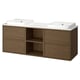 ÄNGSJÖN / BACKSJÖN Vanities, brown oak effect/white marble effect, 67x21 1/2x28 1/4 "