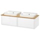 ÄNGSJÖN / BACKSJÖN Vanities, high gloss white/bamboo, 49x21 1/2x16 1/4 "